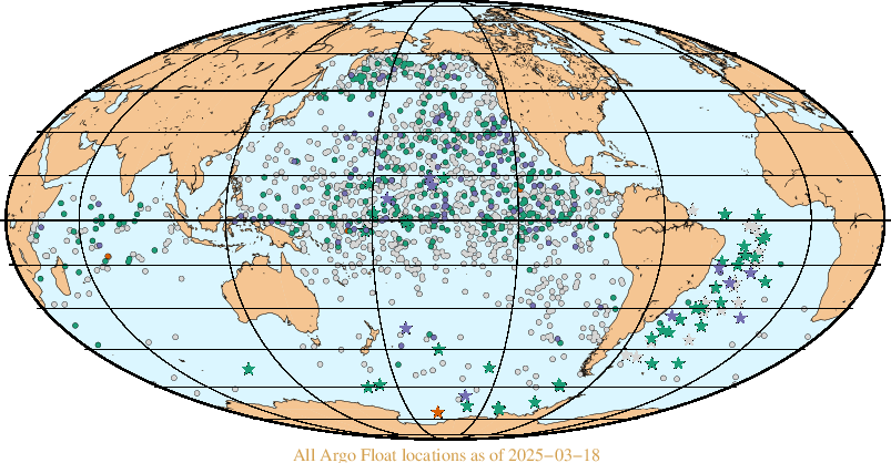 Latest Argo Float Locations